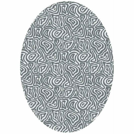 Coralia Textured Oval Rug by William Yeoward in Silver Grey