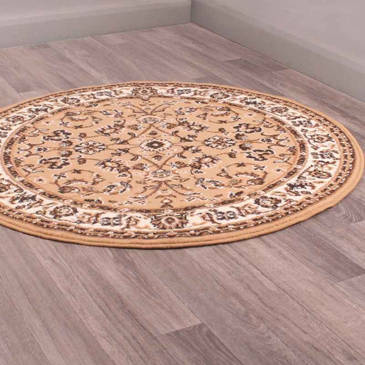 Coronation Circular Rugs in Gold by Rugstyle