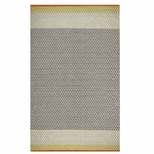 Indoor Outdoor Geometric Flatweave Cortez Rugs in Saffron Yellow by Designers Guild