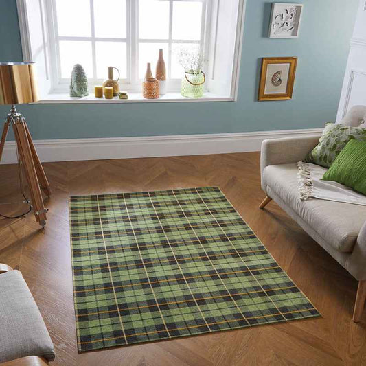 Cottage Washable Flatweave rugs 11G in Green