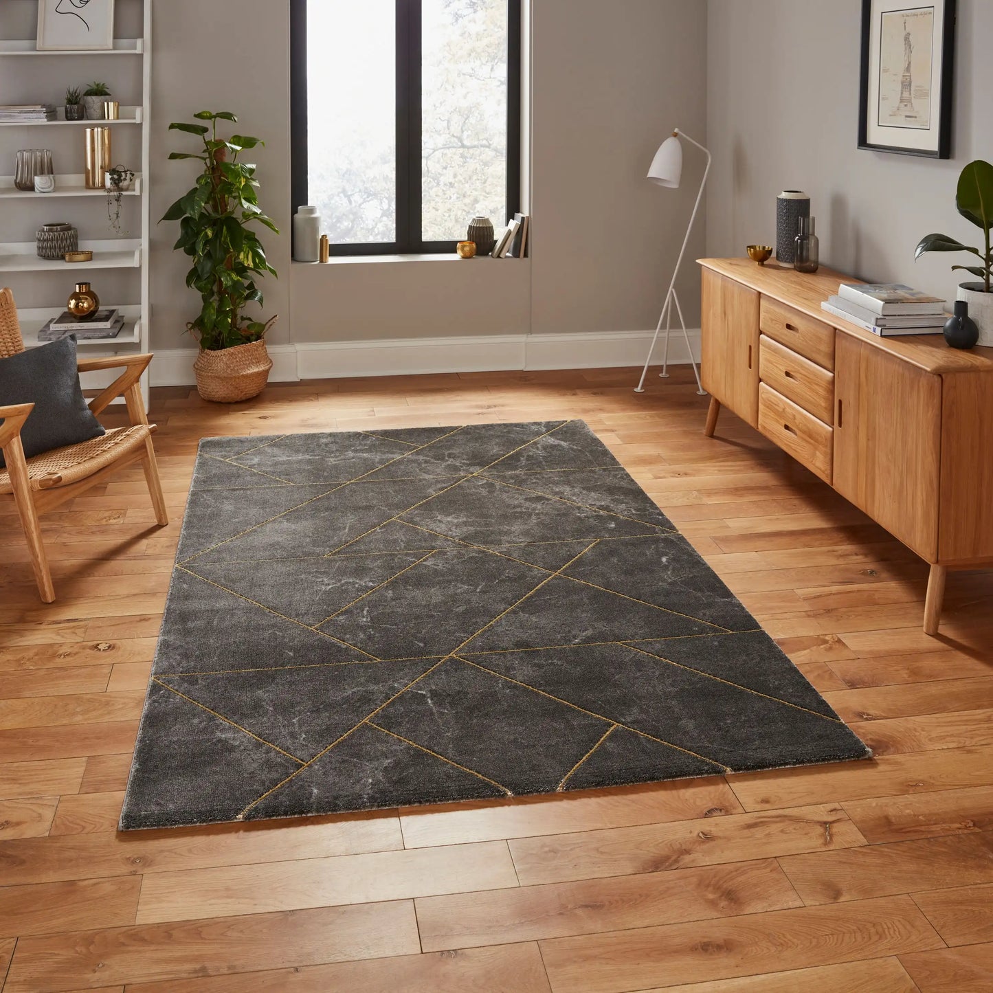 Craft 23486 Dark Grey Gold Rug RS