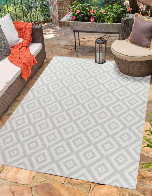 Sky Outdoor Diamond Silver Rug