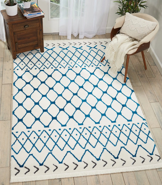 Kamala DS500 White Blue Rug RS