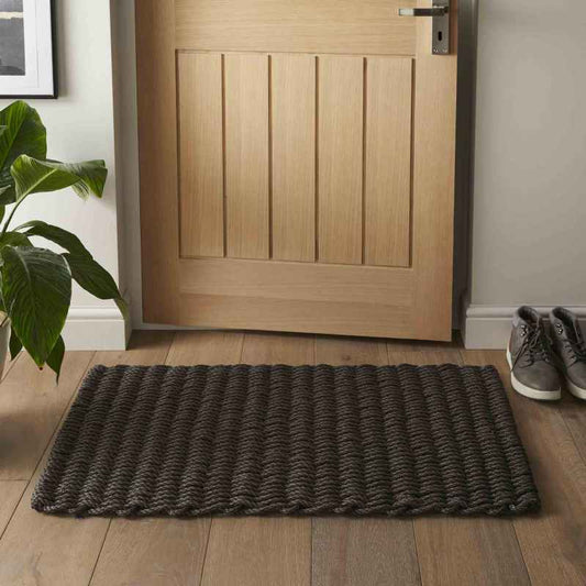 Didsbury Braided Rope Doormat in Slate Grey