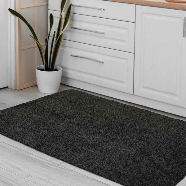 Dirtbuster Plain Modern Mat Rug in Anthracite Grey – The Rug Seller