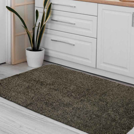 Dirtbuster Plain Modern Mat Rug in Taupe Brown