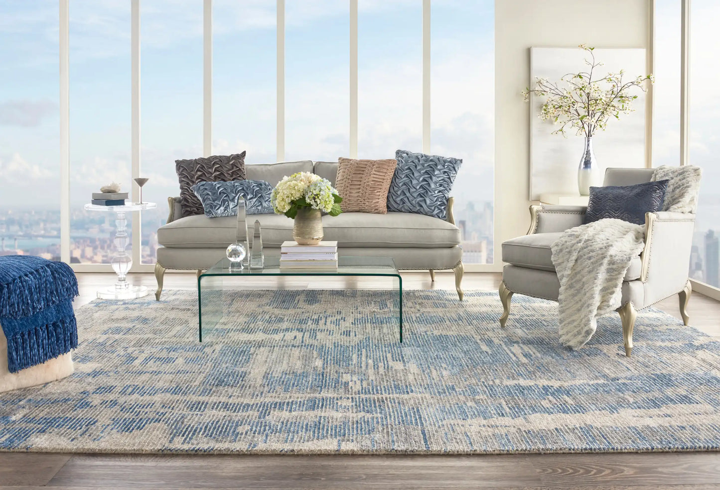 Ellora Ell01 Blue Rug RS
