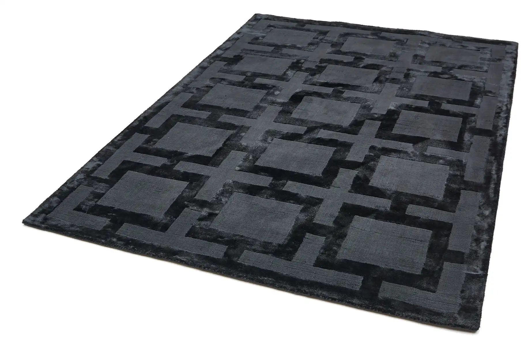 Asiatic eaton black Black Living Room Geometric Rug.
