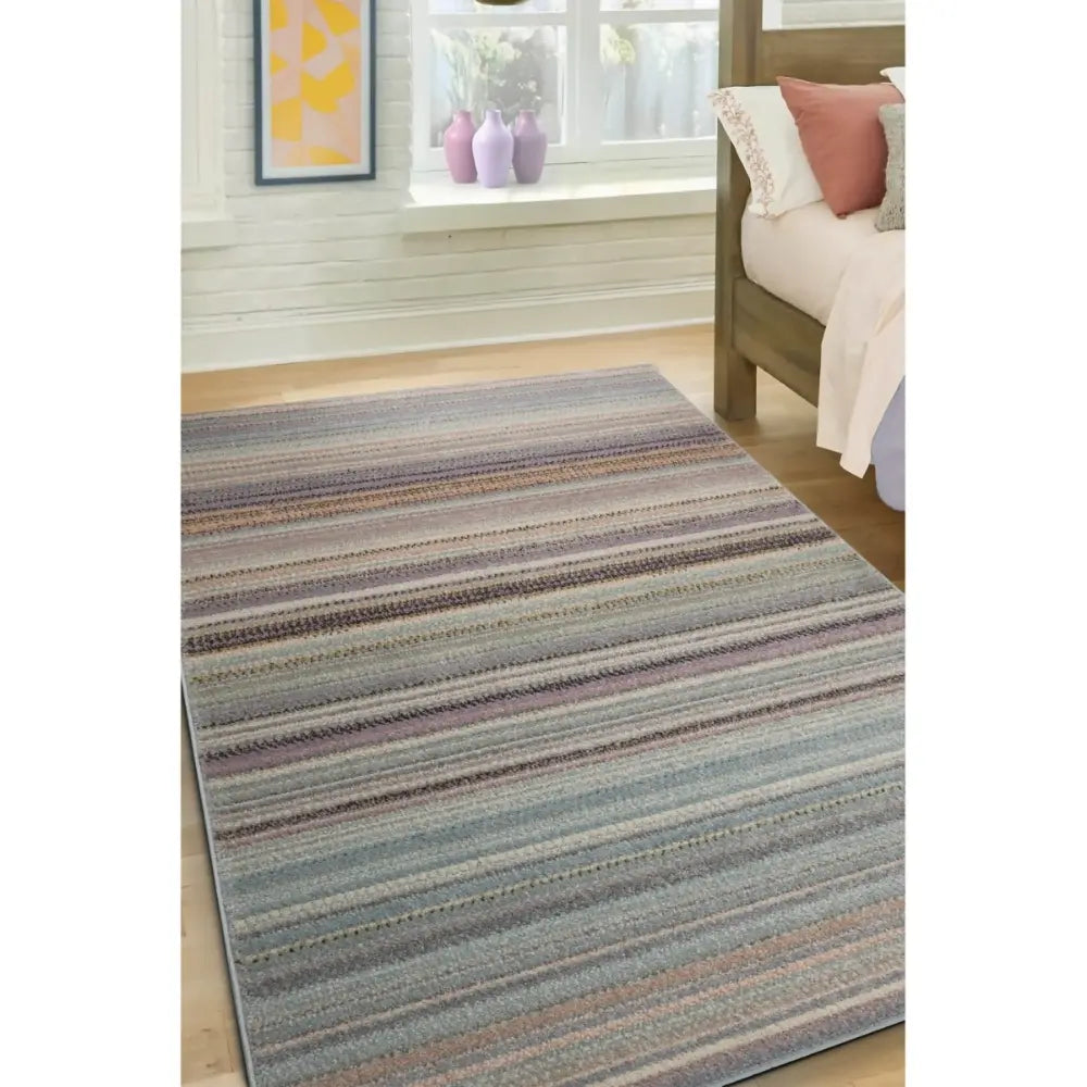 Echo Pastel Stripe Multi Multicoloured Rug Buy from The Rug Seller Online
