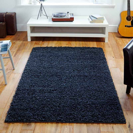 Elsa Shaggy Rugs in Charcoal Grey