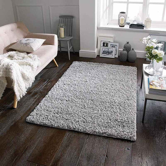 Elsa Shaggy Rugs in Grey