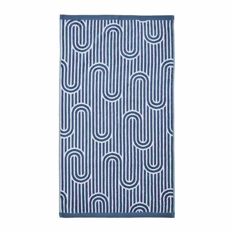 Empire Geometric Cotton Towels by Helena Springfield in Blue