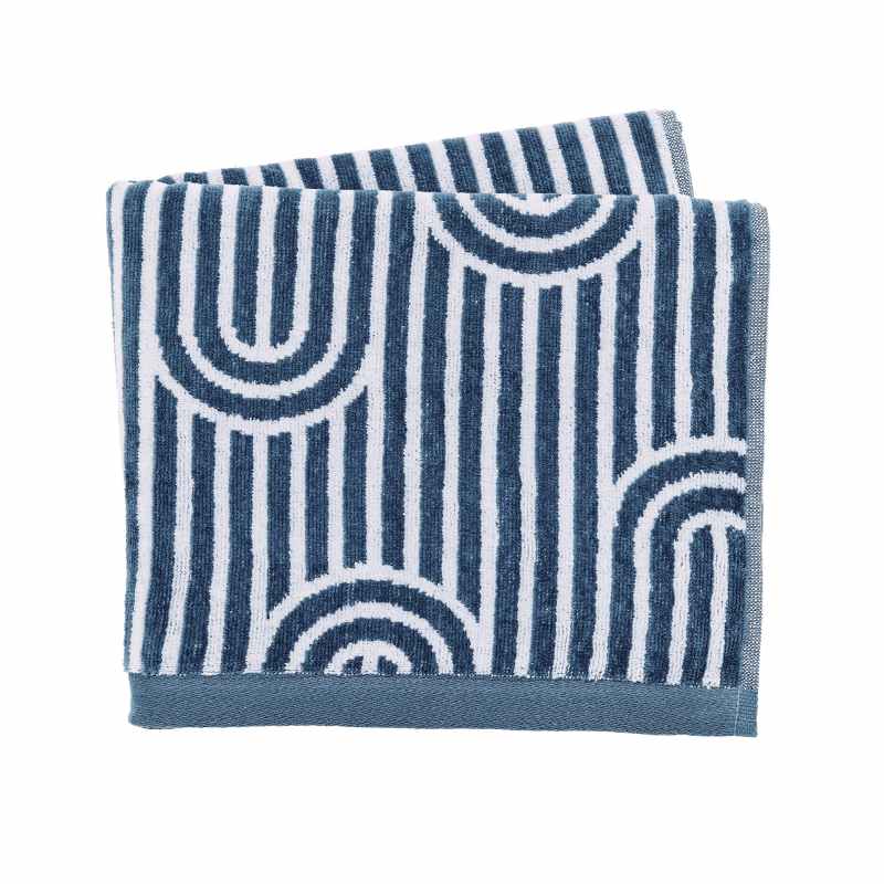 Empire Geometric Cotton Towels by Helena Springfield in Blue