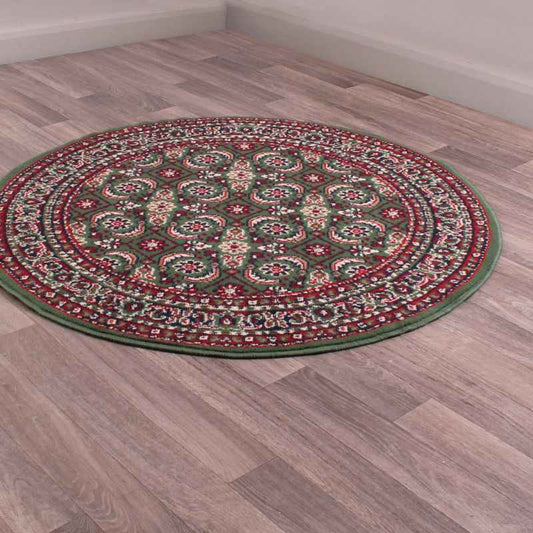 Esta Circluar Rugs in Green by Rugstyle