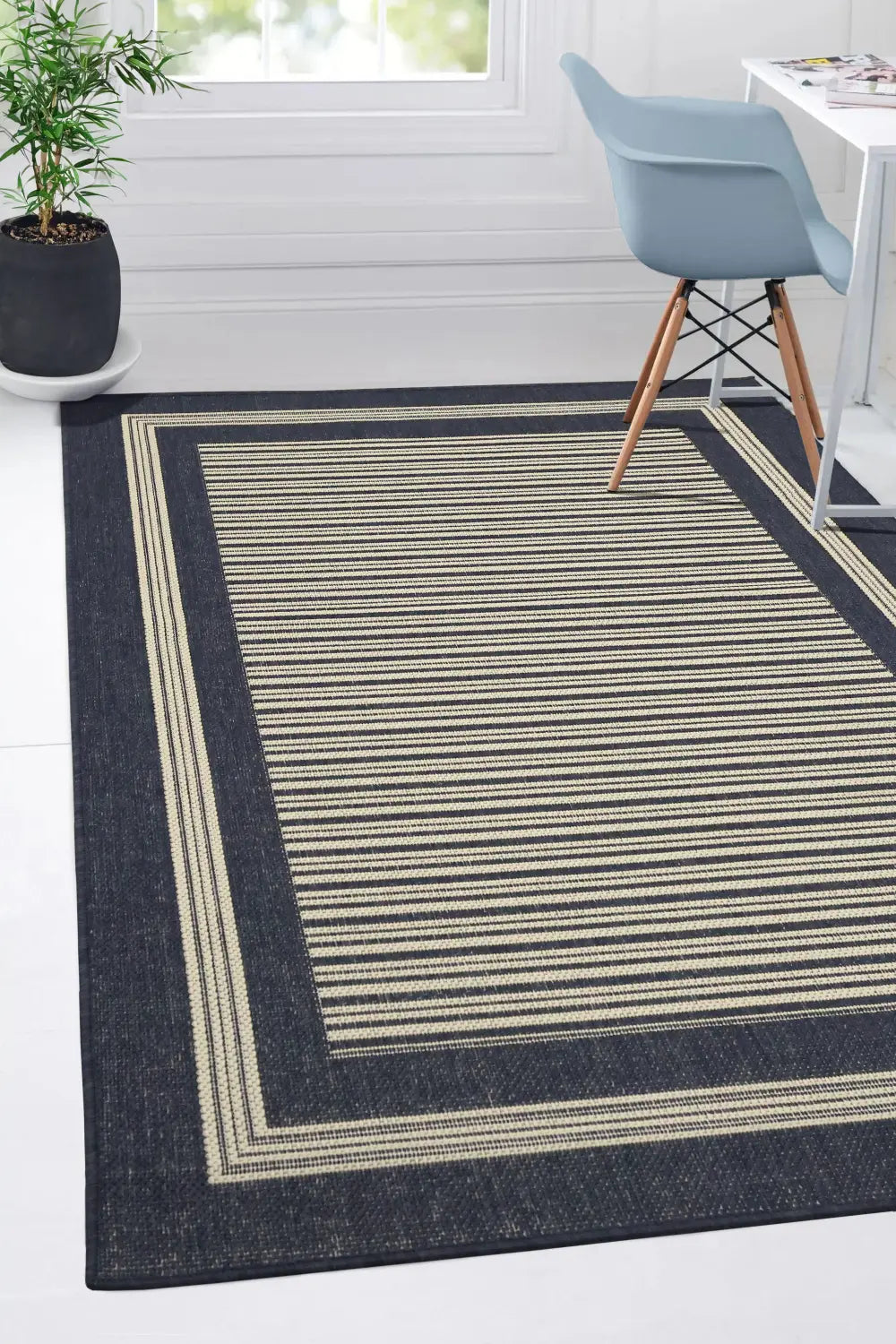 FLATWEAVE GEL Border Navy RS
