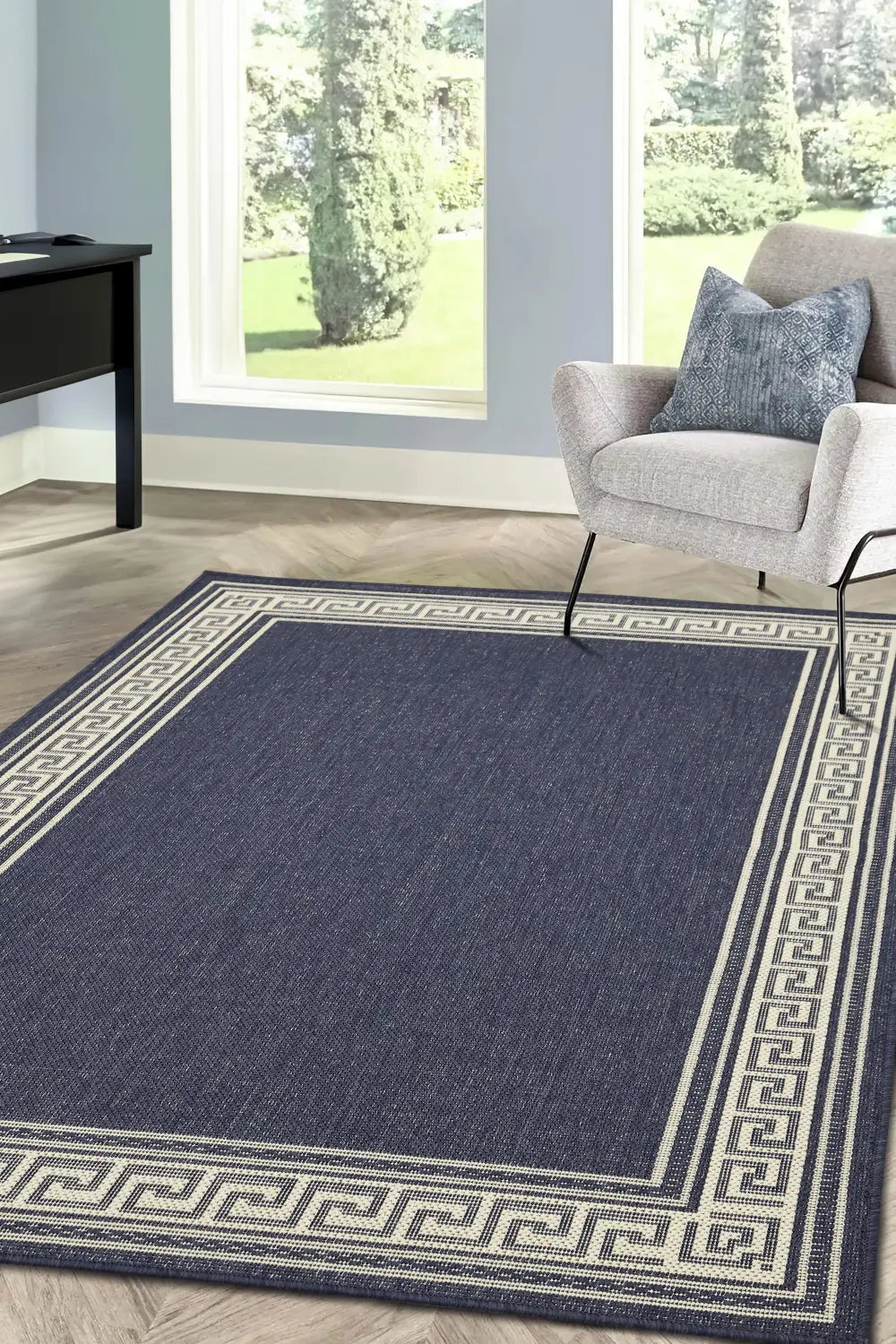 FLATWEAVE GEL Greek Key Navy RS