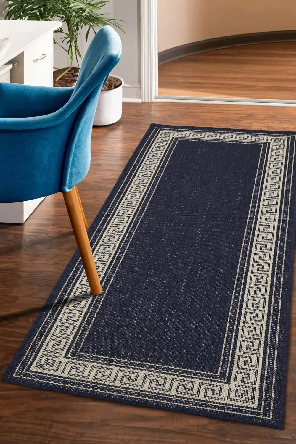 FLATWEAVE GEL Greek Key Navy RS