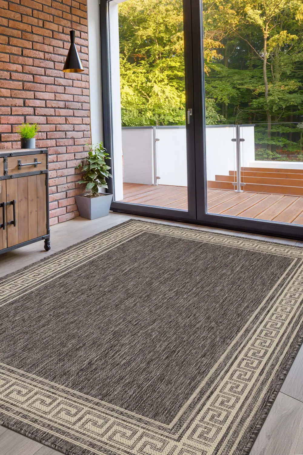 FLATWEAVE GEL Greek Key New Steel Grey RS