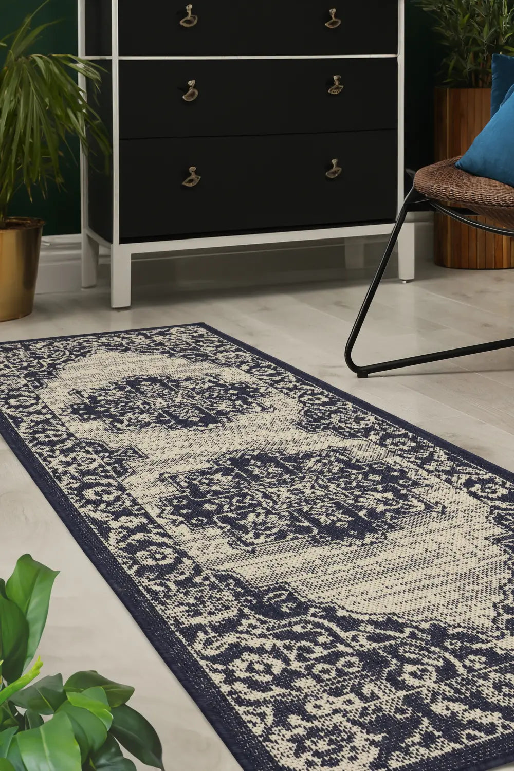 FLATWEAVE GEL Medallion Navy RS