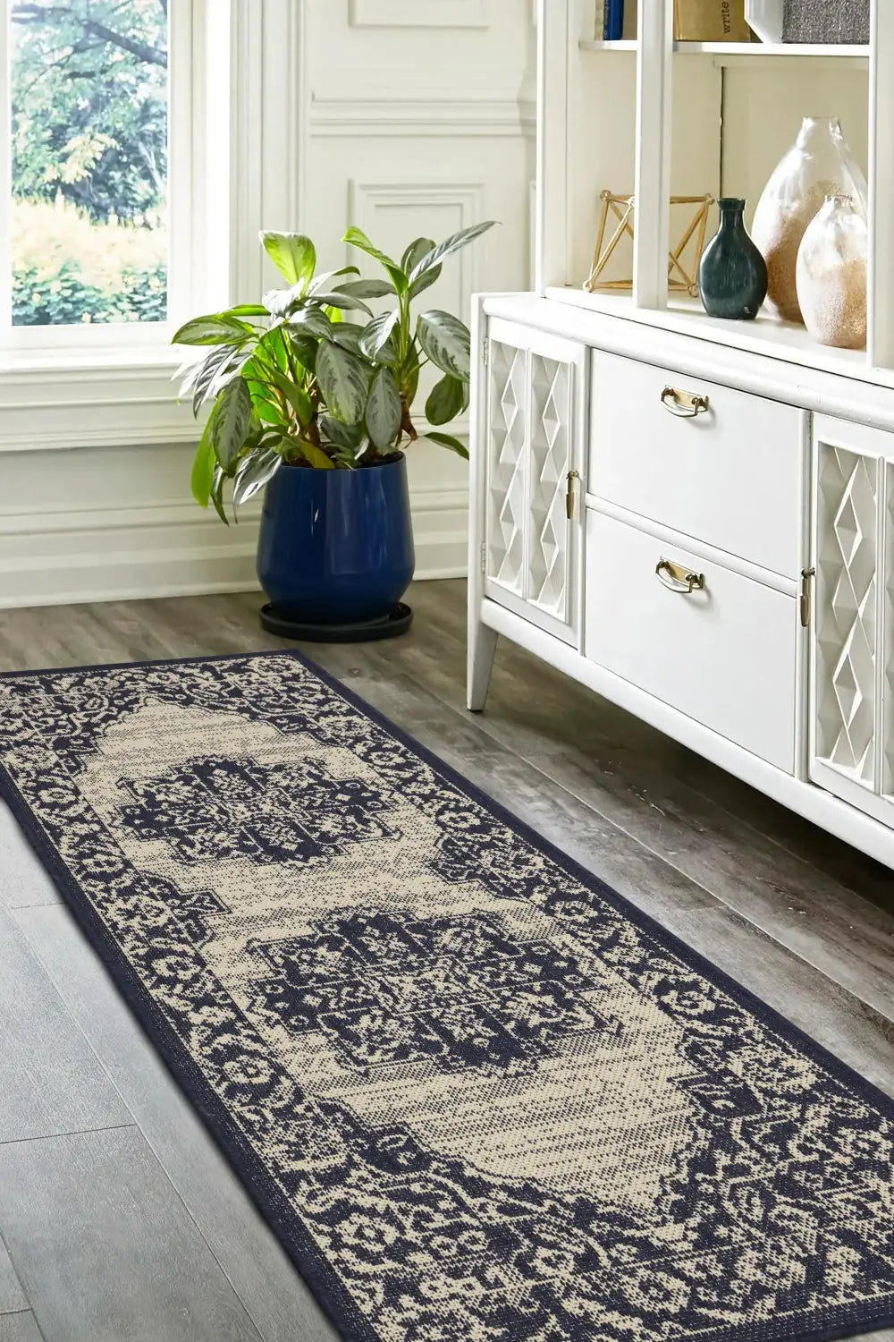 FLATWEAVE GEL Medallion Navy RS