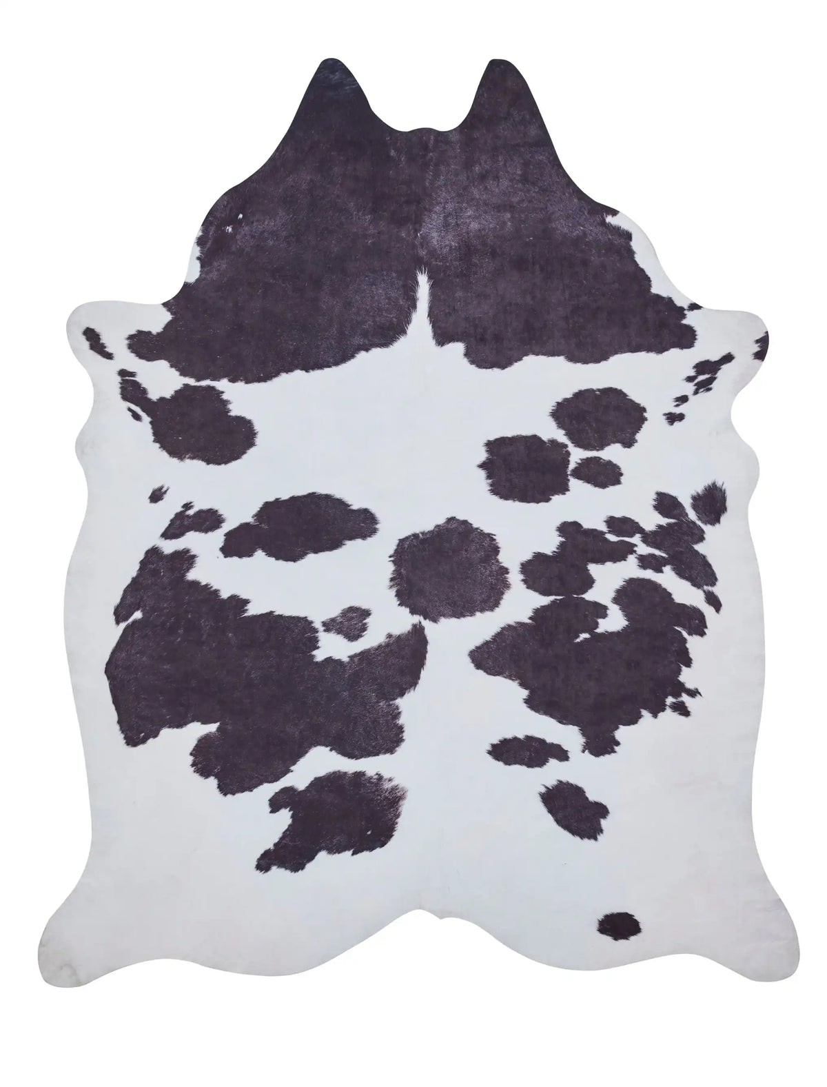 Faux Animal Print Cow Print Black And White Rug RS