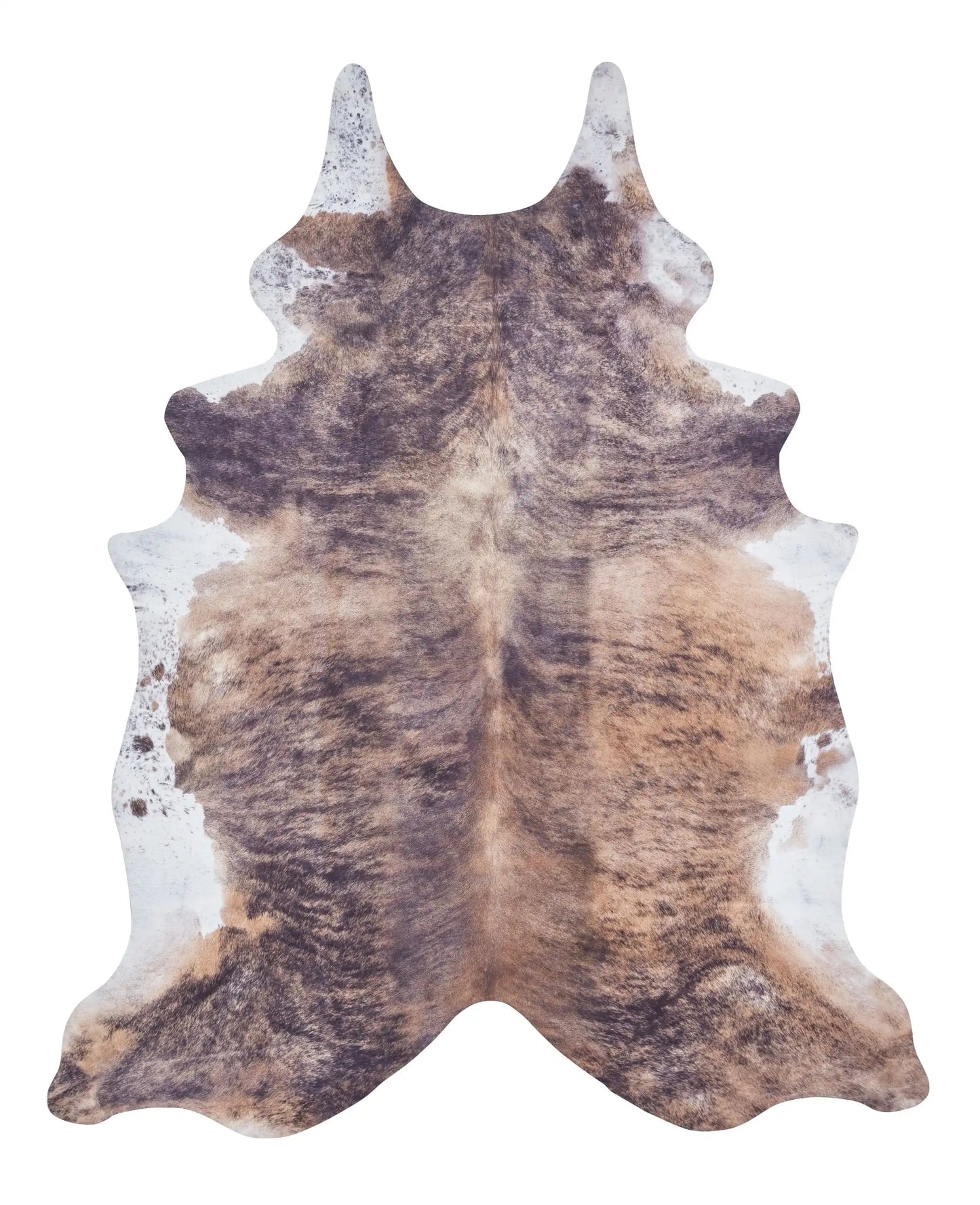 Faux Animal Print Cow Print Brown And White Rug RS