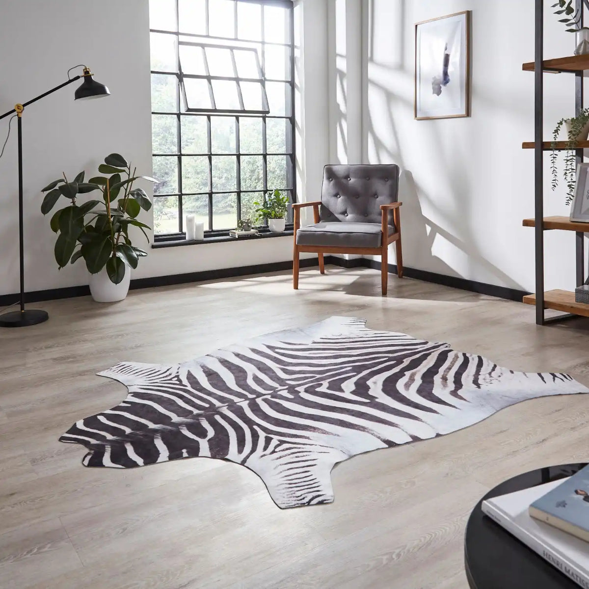 Faux Animal Print Zebra Print Rug RS