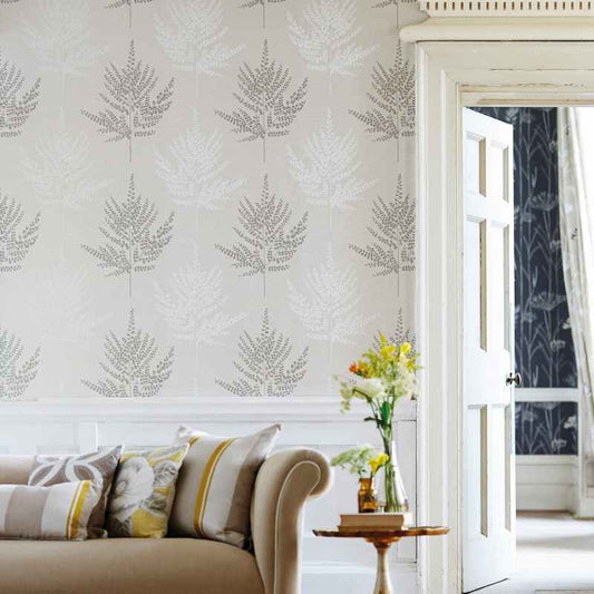 Folium Wallpaper 110590 by Harlequin in Stone Gilver Chalk
