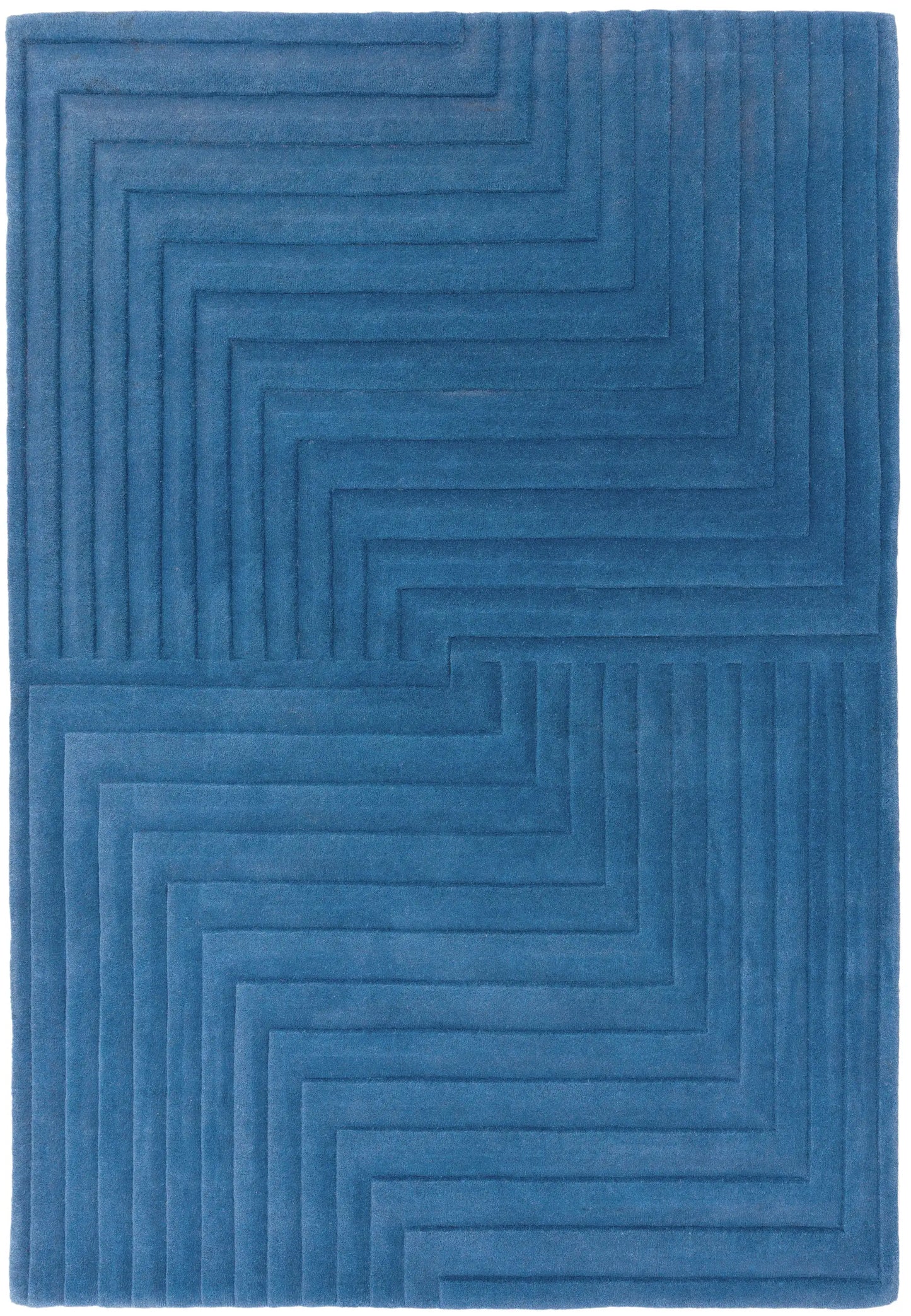 Asiatic form blue Blue  Wool Rug.