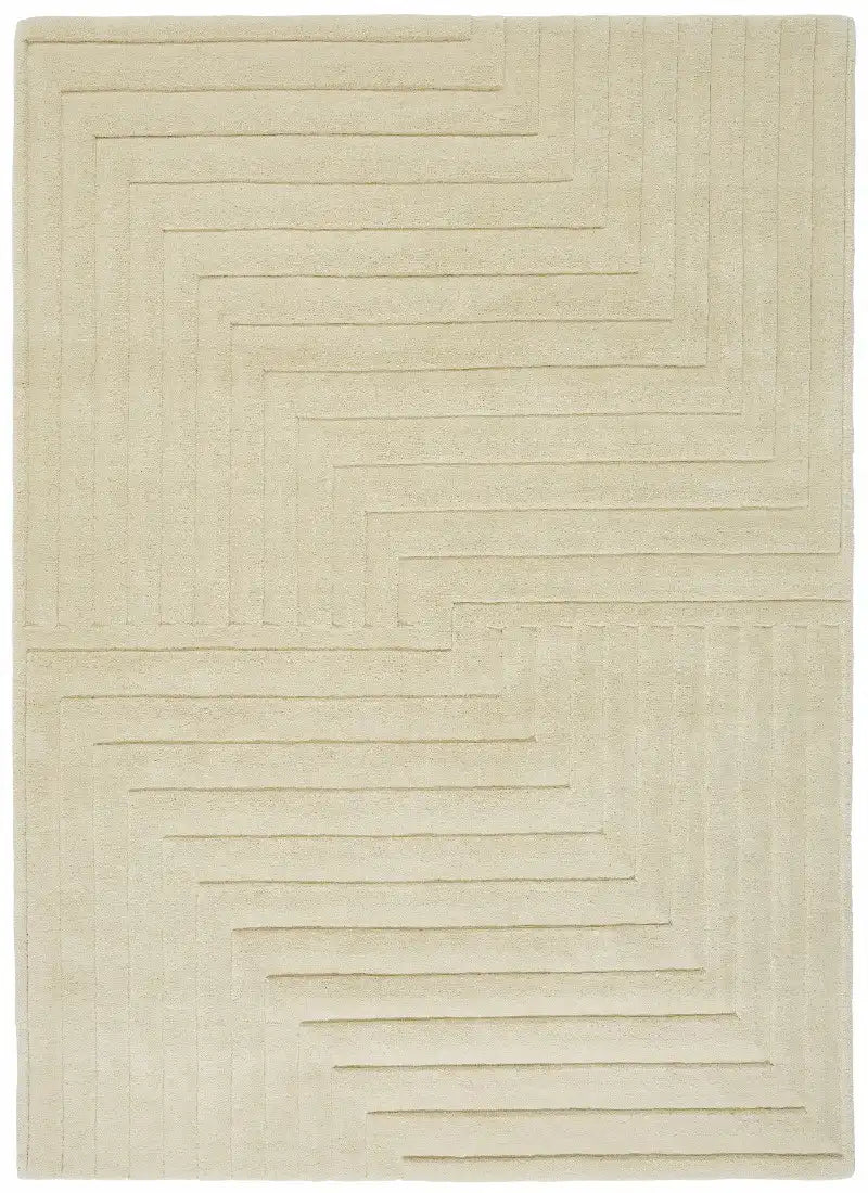 Asiatic form natural Beige  Wool Rug.