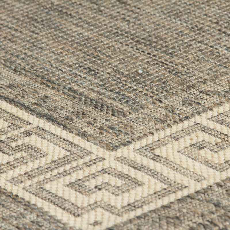 Greek Key Flatweave Anti Slip Rugs in Grey