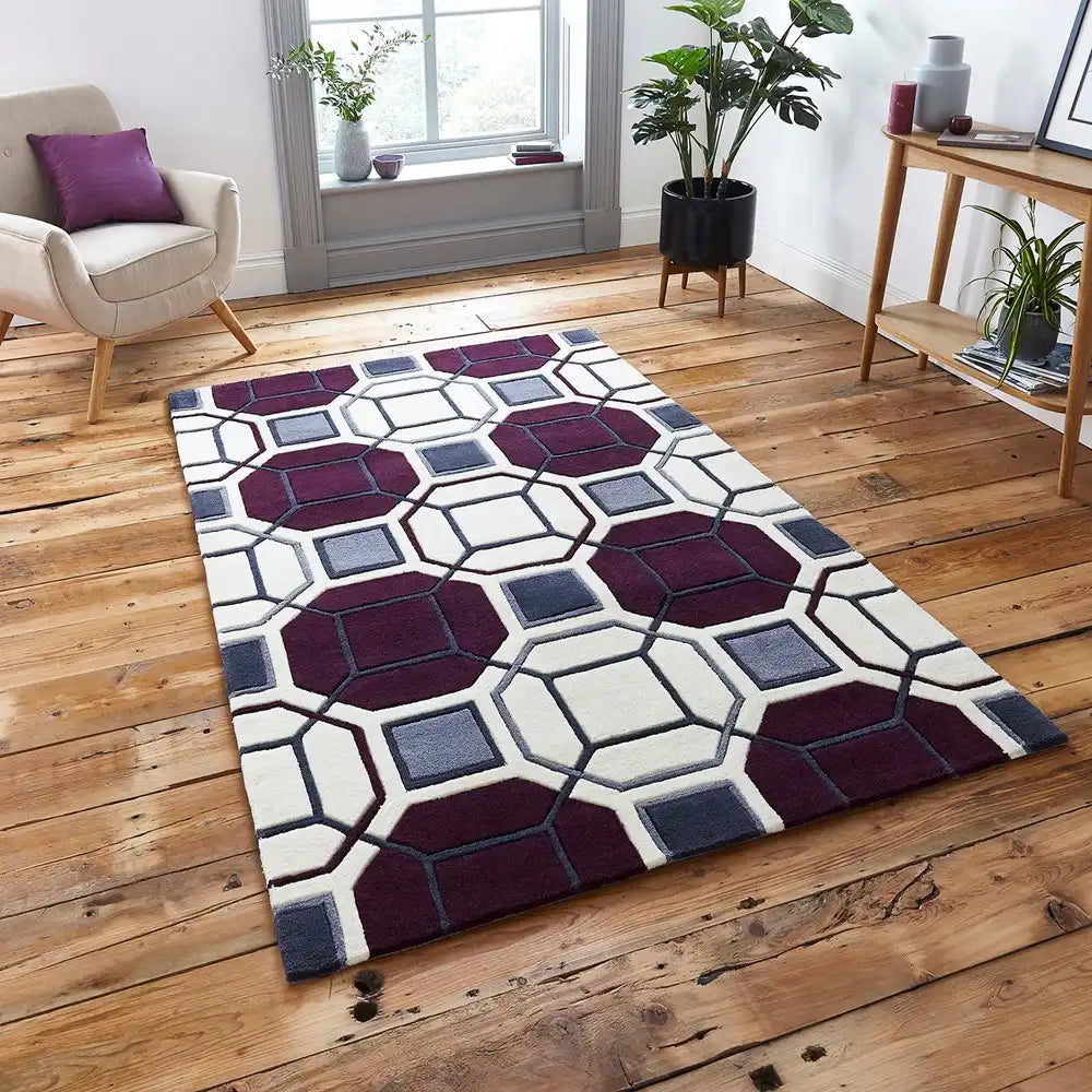 HK 9238 Ivory Purple Rug RS