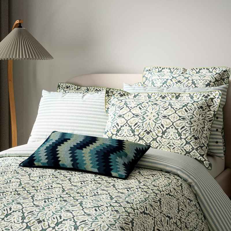 Hallie Bedding by Bedeck of Belfast in Celadon Green