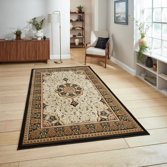 Heritage 4400 Black Cream Rug RS