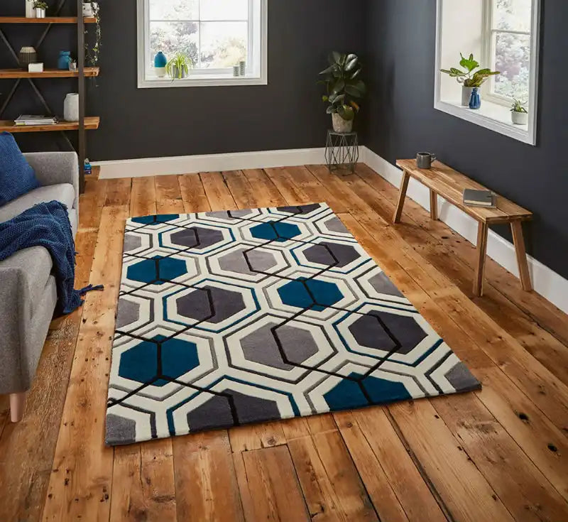HK 7526 Grey Navy Rug RS