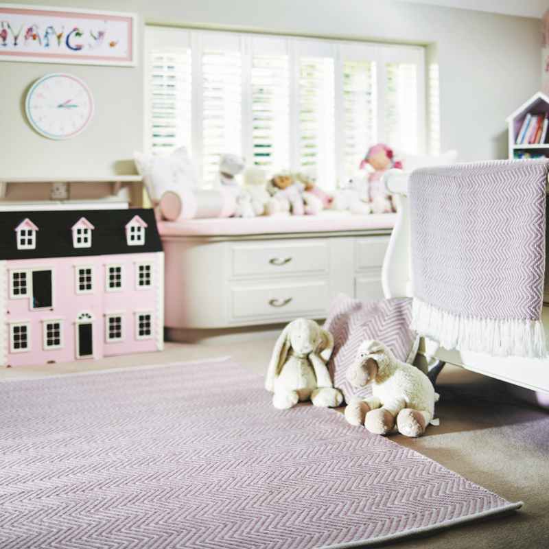 Hug Rug Reversible Woven Herringbone Rugs in Pink