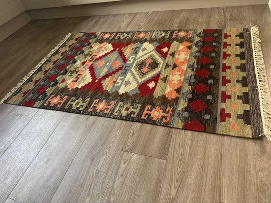 Hippie Kelim 09 Traditional Tribal Multicoloured Wool Rugs