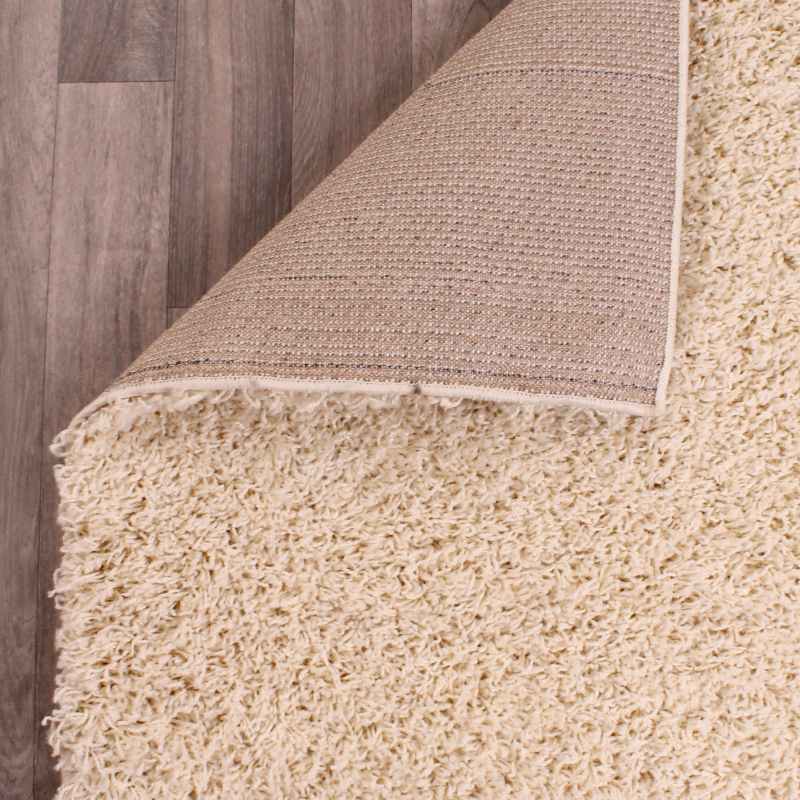 Indulgence Plain Shaggy Rugs in Ivory White