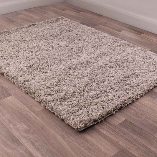 Indulgence Plain Shaggy Rugs in Silver Grey