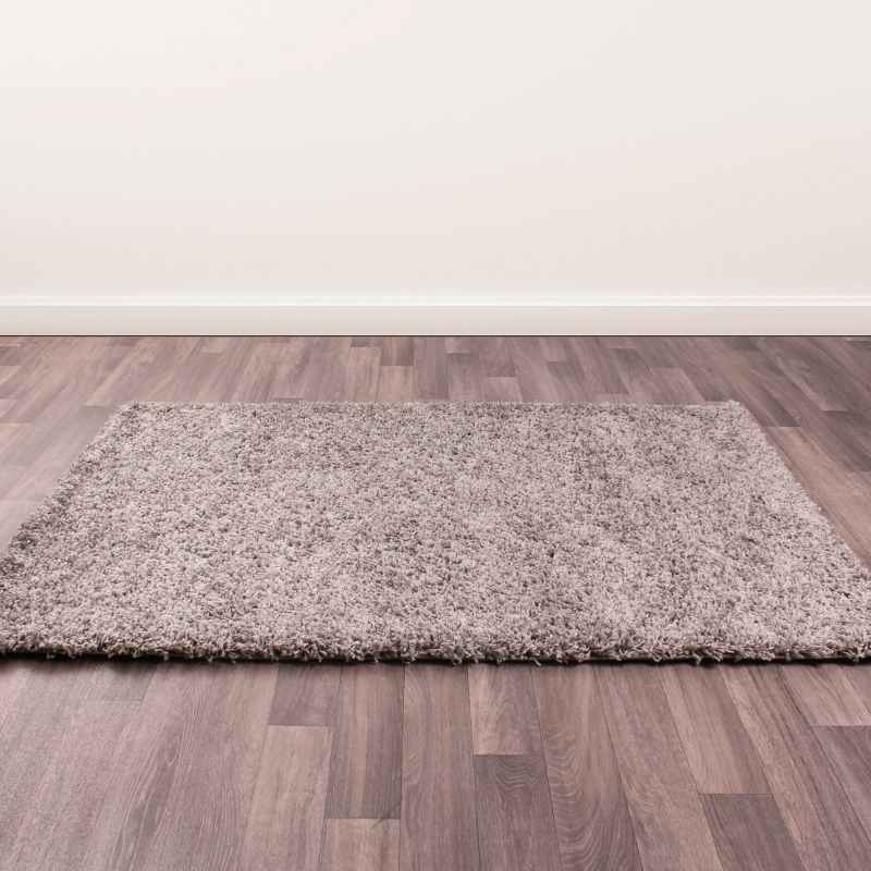 Indulgence Plain Shaggy Rugs in Silver Grey