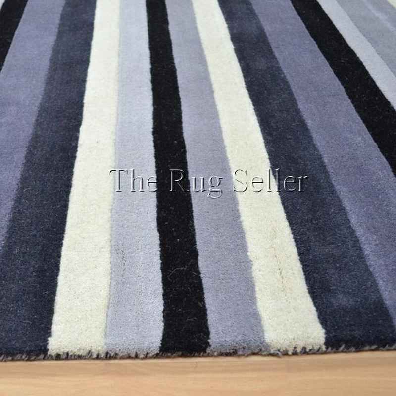Jazz Stripes Wool Rugs in Grey