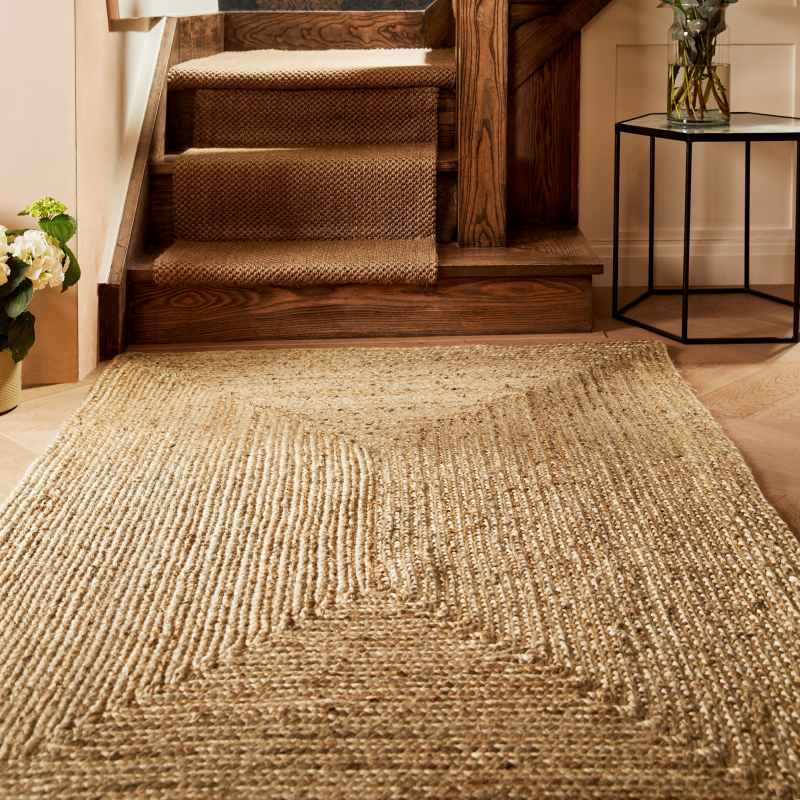 Jute Extra Braid Stitched Rugs in Natural