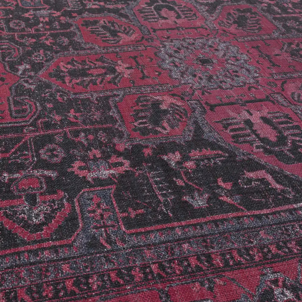 Asiatic kaya alya ky16 Black, Red Living Room Flat Weave Rug.