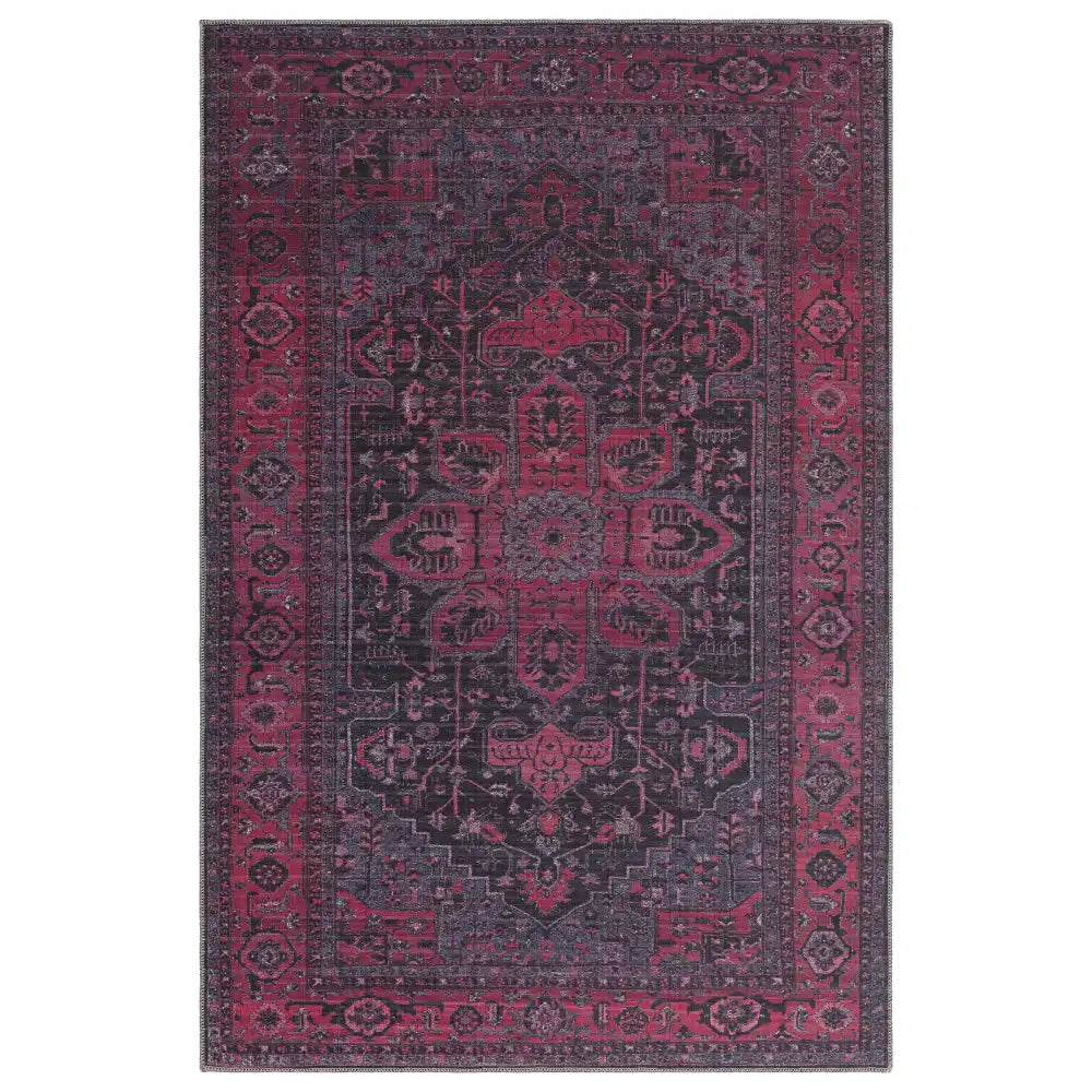 Asiatic kaya alya ky16 Black, Red Living Room Flat Weave Rug.