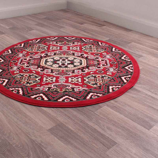 Kayo Circular Rugs in Red by Rugstyle