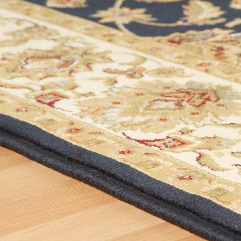 Kendra Traditional Bordered Rugs 3330B in Navy Blue