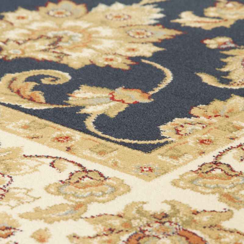 Kendra Traditional Bordered Rugs 3330B in Navy Blue