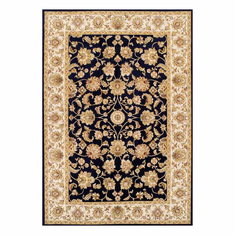 Kendra Traditional Bordered Rugs 3330B in Navy Blue