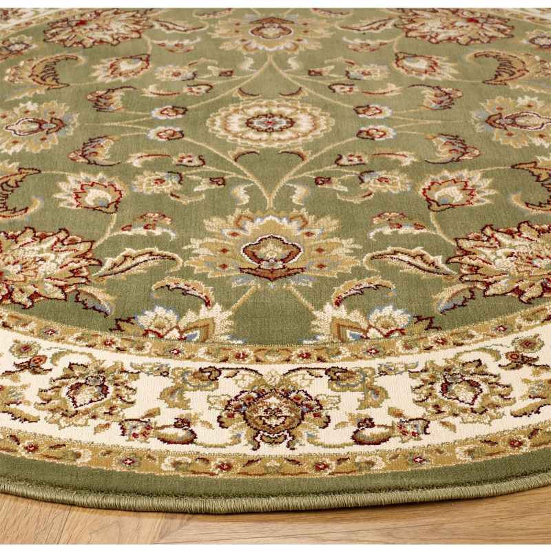 Kendra Traditional Round Circle Rug 333O G in Green