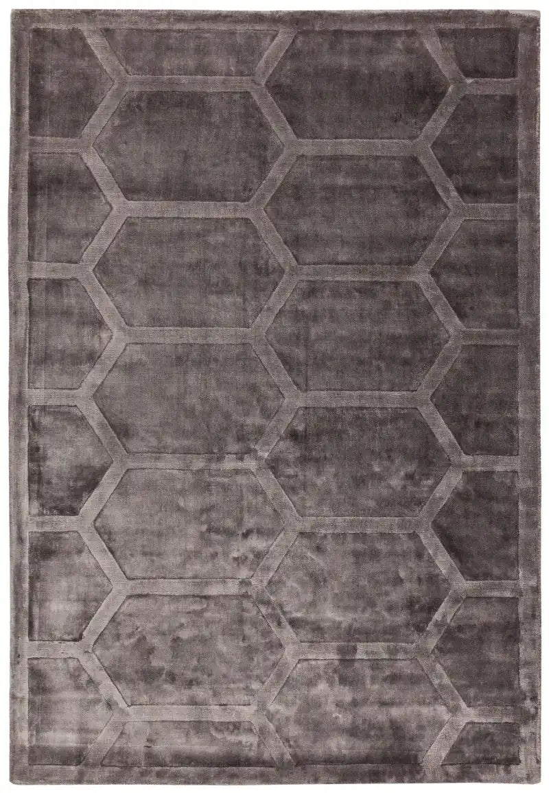 Asiatic kingsley gunmetal Grey Living Room Geometric Rug.